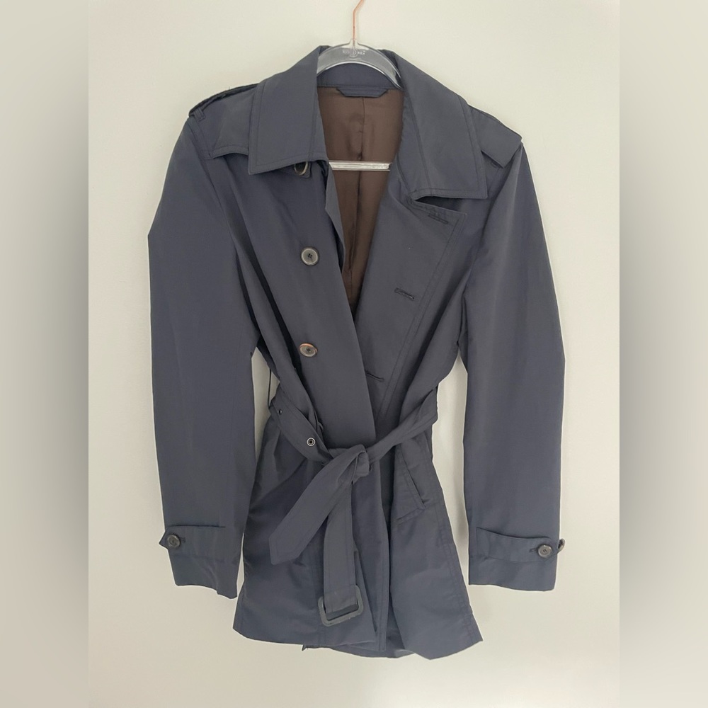 Suitsupply Men's Navy Raincoat Trench Coat